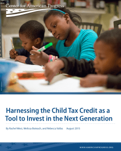 Harnessing the Child Tax Credit as a Tool to Invest in the Next