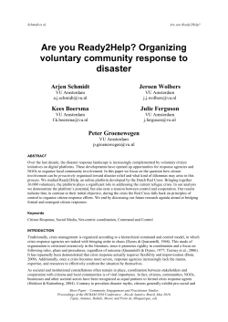 Are you Ready2Help? Organizing voluntary community response to