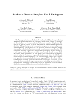 Stochastic Newton Sampler: The R Package sns