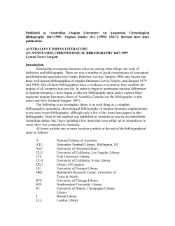 Published as &ldquo;Australian Utopian Literature: An Annotated, Chron