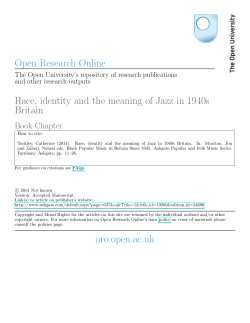 Open Research Online Race, identity and the meaning of Jazz in