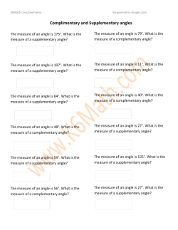 Complimentary and Supplementary angles