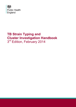 TB strain typing and cluster investigation handbook: third edition