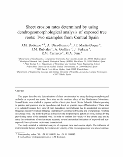 Sheet erosion rates determined by using dendrogeomorphological