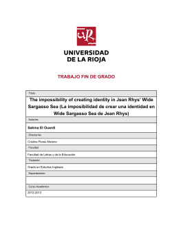 The impossibility of creating identity in Jean Rhys` Wide Sargasso