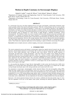 Motion in Depth Constancy in Stereoscopic Displays