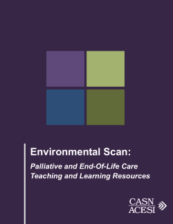 Environmental Scan: Palliative and End-of