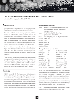 The Determination of Perchlorate in Water Using LC/MS/MS