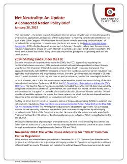Net Neutrality: An Update
