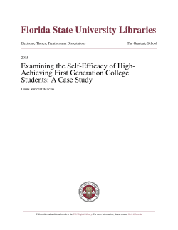Examining the Self-Efficacy of High-Achieving First