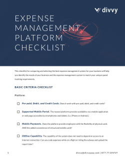 Expense Management Platform Checklist