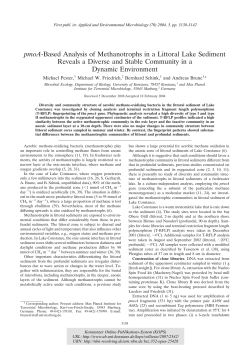 pmoA-based analysis of methanotrophs in a
