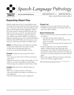 Expanding Object Play - Connecticut Children`s Medical Center