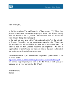 Dear colleague, as the Rector of the Vienna University of