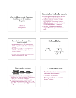 Empirical vs. Molecular formula