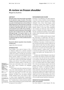 A review on frozen shoulder