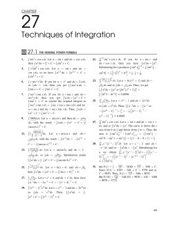 Techniques of Integration