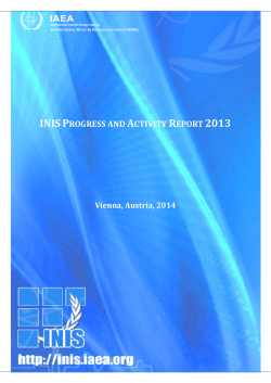 INIS Progress and Activity Report 2013