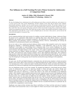 Peer Influence in a Self-Tracking Pervasive Fitness System for