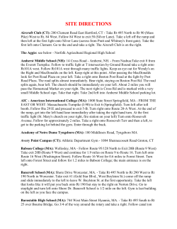 SITE DIRECTIONS - Metrowest Juniors Volleyball Club`s
