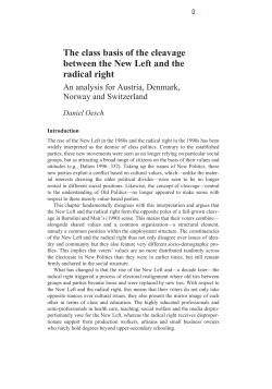 The class basis of the cleavage between the New Left and the