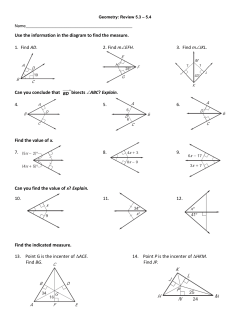 Use the information in the diagram to find the measure. 1. Find AD. 2