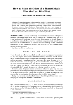 How to Make the Most of a Shared Meal: Plan the Last Bite First