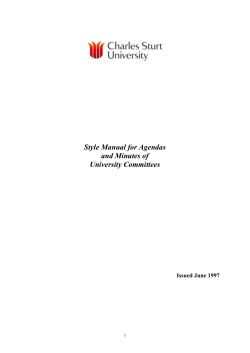 STYLE MANUAL - Charles Sturt University