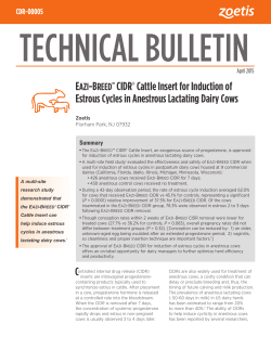 Eazi-BrEEd&trade; CIDR&reg; Cattle Insert for Induction of Estrous Cycles in
