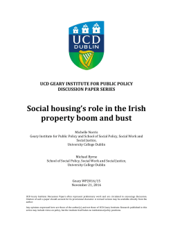 Social housing`s role in the Irish property boom and bust