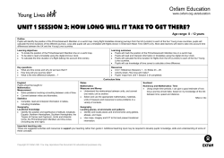 UNIT 1 Session 3: how long will it take to get there?