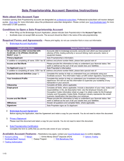 Sole Proprietorship Account Opening Instructions