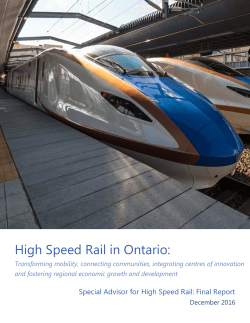 High Speed Rail in Ontario