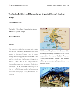 The Social, Political and Humanitarian Impact of Burma`s Cyclone