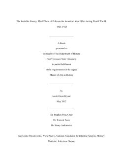 The Effects of Polio on the American War Effort during World War II