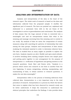 analysis and interpretation of data