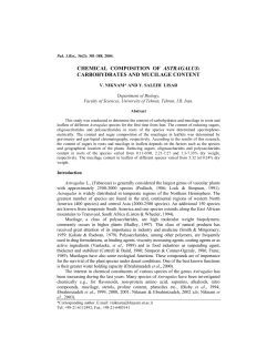 chemical composition of astragalus: carbohydrates and mucilage