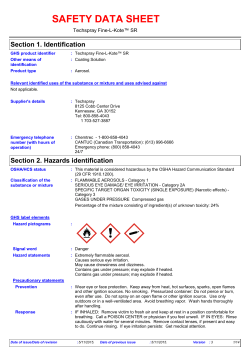 MSDS/SDS Sheet - Techni-Tool