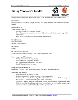 Siting Yoretown`s Landfill