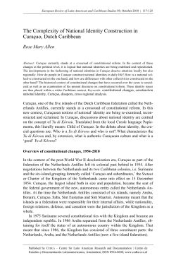 The Complexity of National Identity Construction in Cura&ccedil;ao, Dutch