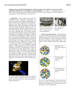 GENESIS SOLAR WIND INTERSTREAM - USRA