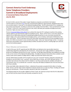 Connect America Fund Underway: Some