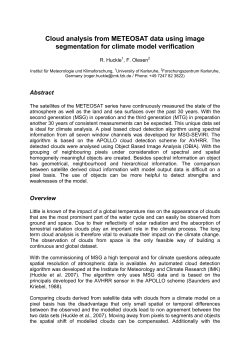 Cloud analysis from METEOSAT data using image