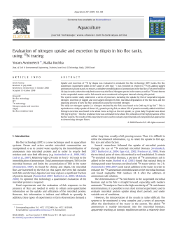 Evaluation of nitrogen uptake and excretion by tilapia in bio floc