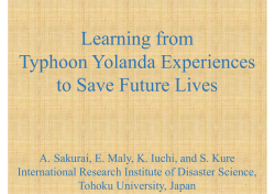 Learning from Typhoon Yolanda Experiences to