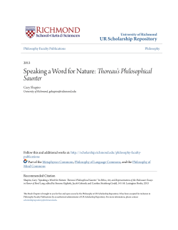 Speaking a Word for Nature - UR Scholarship Repository