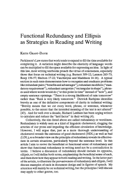 Functional Redundancy and Ellipsis as Strategies in