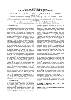 Comparison of SEVIRI Cloud Product with both the POLDER and