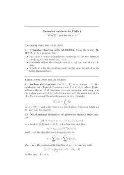 Numerical methods for PDEs 1 2016/17 &ndash; problem set n. 6 Practical