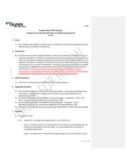 TAPPI - Page | 1 Proposed New TAPPI Standard: Standard Terms